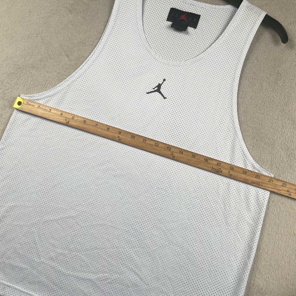 Jordan Tank Top Mens Small White Mesh Dri-Fit Jumpman Basketball Jersey Wicking - Picture 5 of 8